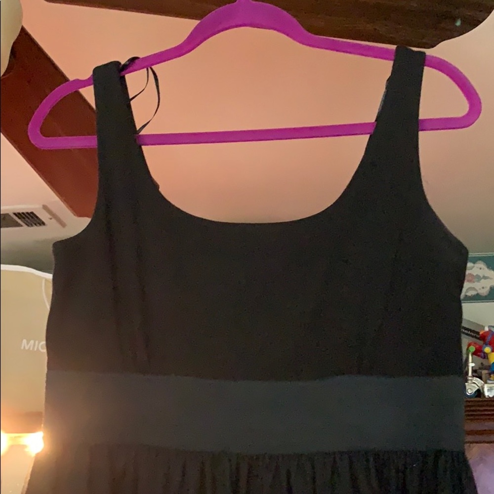 Black Dress with white sewing pattern